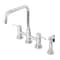 Kingston Brass Concord 2-Handle Bridge Kitchen Faucet W/Brass Side Sprayer, Chrome KS8281DLBS - alternate 1